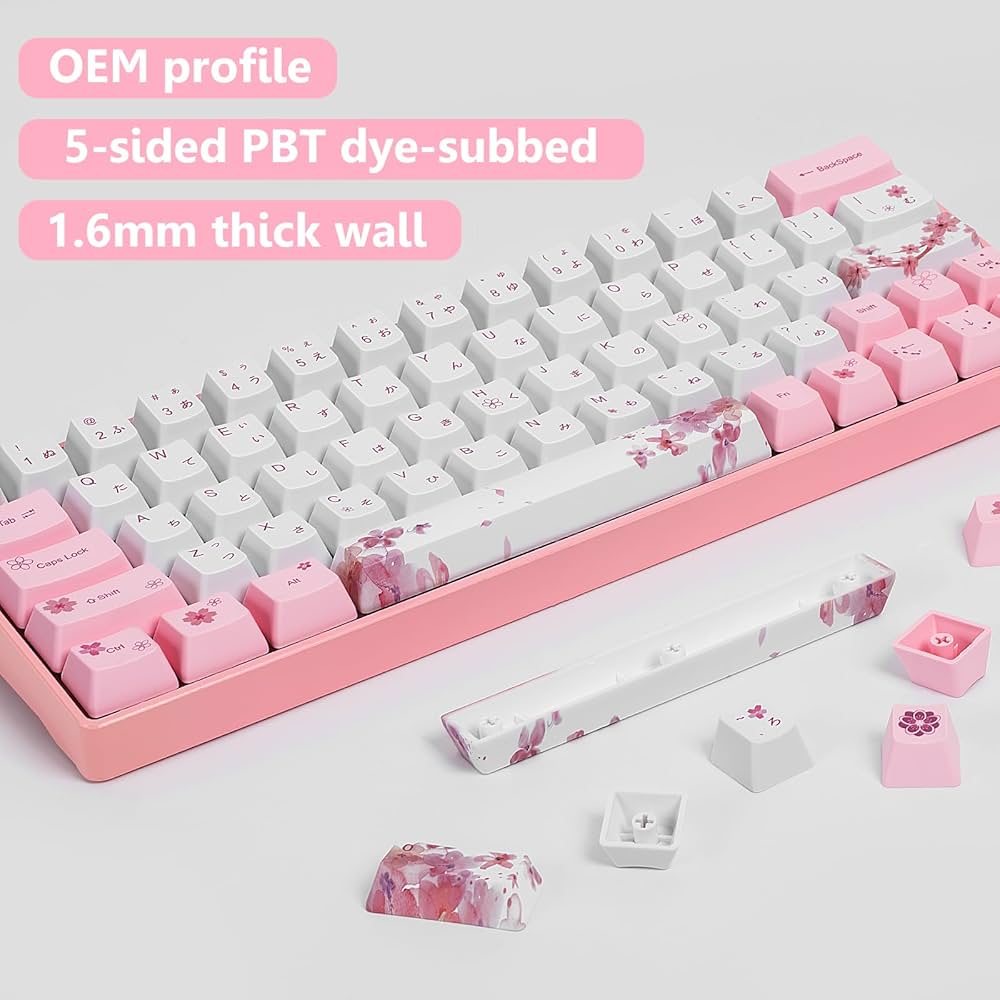 キーボード BOXXX KEYCAP THINK_Sakura Amazon.com: Geeksocial (Only Keycaps) Sakura 60% PBT Keycaps